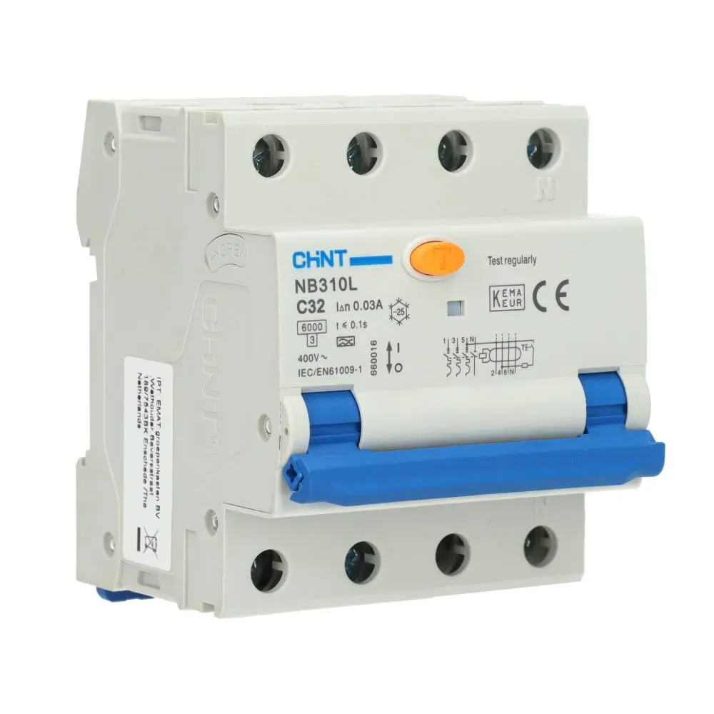 CHINT: DIFFERENTIEELAUTOMAAT 32A C 30MA TYPE A 6KA 4P  